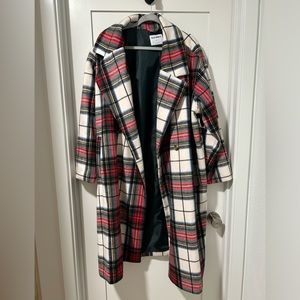 NWT Plaid Long Coat